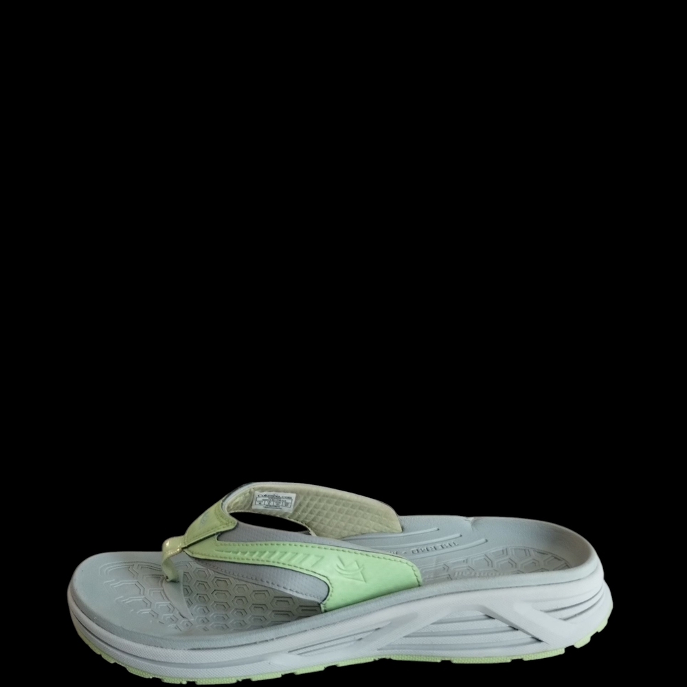 Adidas Lime Green and White Flip Flops - Picture 2 of 12